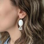 Handmade Sterling Silver Drop Earrings from the Tulip Collection